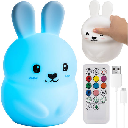 RGB-LED-Nachtlampe für Kinder, Silikon, Fernbedienung