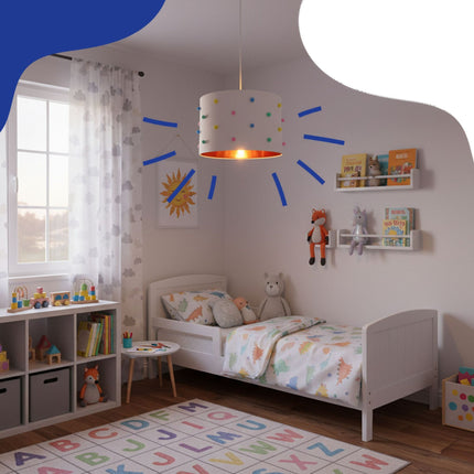 Lampe de chambre d'enfant avec pompons colorés