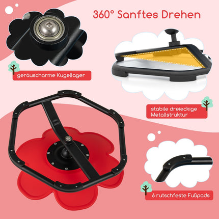 Fauteuil pivotant sensoriel pour enfants, rotation à 360°, rouge