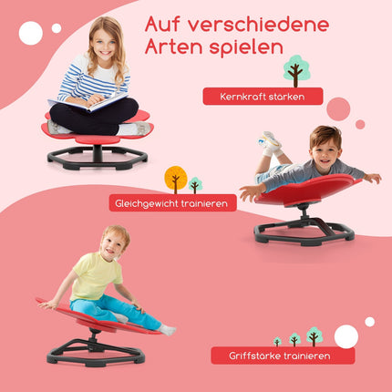 Fauteuil pivotant sensoriel pour enfants, rotation à 360°, rouge
