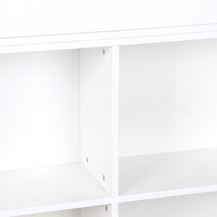 Kinderregal mit 4 Fächern und 2 Bücherablagen