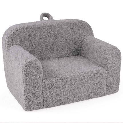 Canapé enfant avec accoudoirs et dossier, gris, 62 x 40 x 41 cm