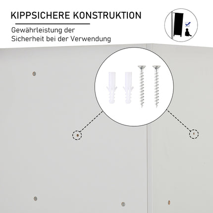 Aufbewahrungsregal für Kinder, 3 Stoffschubladen, Grau MDF