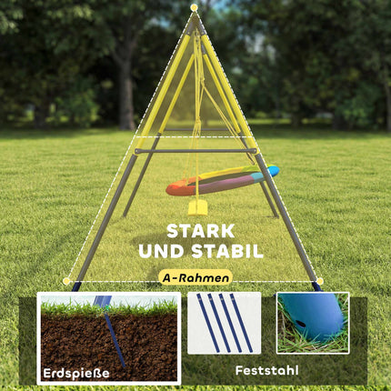 Kinderschaukel mit verstellbaren Seilen, 100cm Nestschaukel
