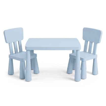 Kinder Tisch- und Stuhl-Set, 3-teilig, blauer Kunststoff