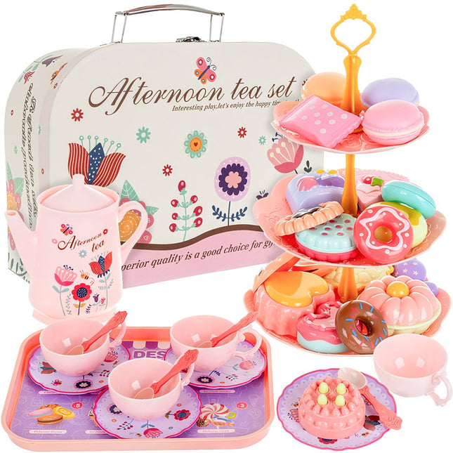 Service à thé pour enfants avec valise - 12 pièces en porcelaine