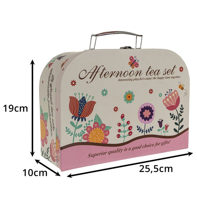 Service à thé pour enfants avec valise - 12 pièces en porcelaine