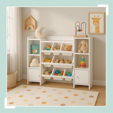 Étagère à jouets pour enfants avec 8 boîtes et 3 étagères