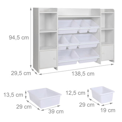 Étagère à jouets pour enfants avec 8 boîtes et 3 étagères