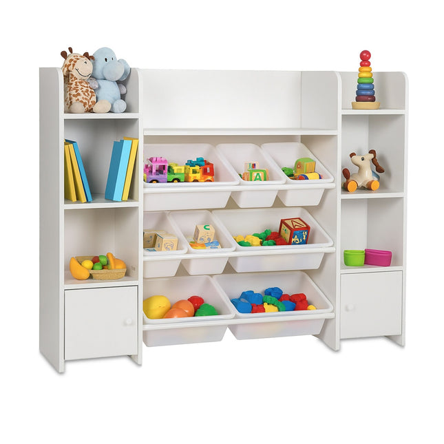 Étagère à jouets pour enfants avec 8 boîtes et 3 étagères