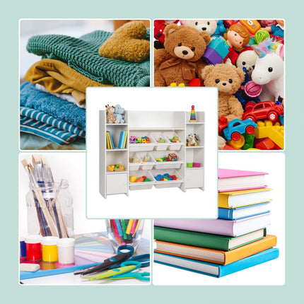 Étagère à jouets pour enfants avec 8 boîtes et 3 étagères