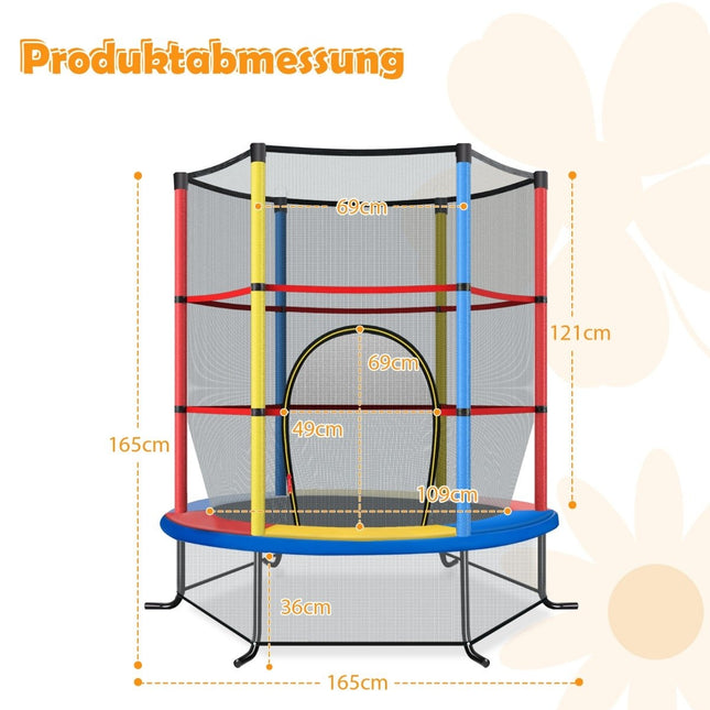 Trampoline pour enfants avec filet de sécurité, Ø 140 cm, capacité de charge 135 kg