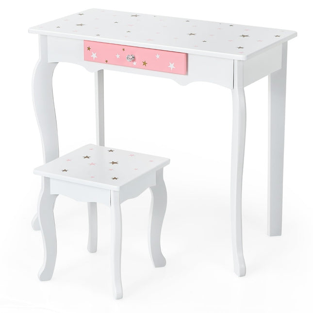 Coiffeuse pour enfant avec miroir et tiroir - Blanche