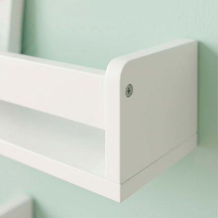 Ensemble de 3 étagères murales pour enfants, MDF blanc, 58 cm