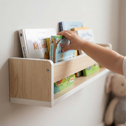 Ensemble de 3 étagères murales pour enfants, MDF blanc, 58 cm