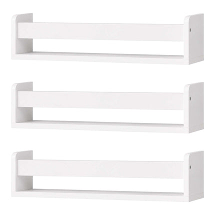 Ensemble de 3 étagères murales pour enfants, MDF blanc, 58 cm