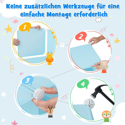 Kinderkleiderschrank mit 12 Würfeln, Blau, Kunststoff