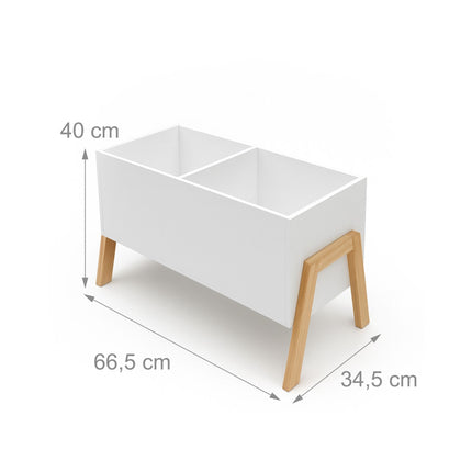 Kinderbücherregal weiß, Spielzeugaufbewahrung – Holz, 66,5 cm