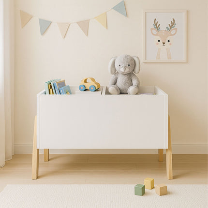 Kinderbücherregal weiß, Spielzeugaufbewahrung – Holz, 66,5 cm