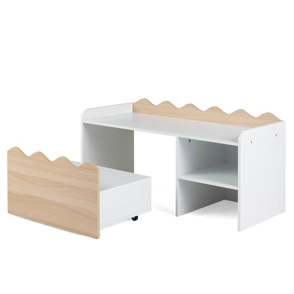 Ensemble table d'activités en bois pour enfants avec banc de rangement