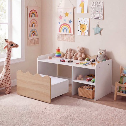 Ensemble table d'activités en bois pour enfants avec banc de rangement