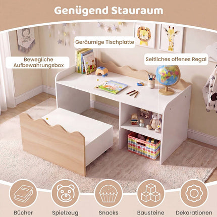 Ensemble table d'activités en bois pour enfants avec banc de rangement