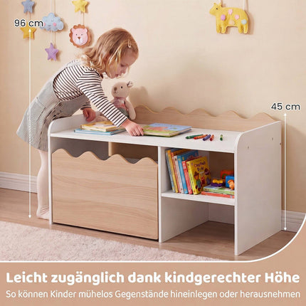 Ensemble table d'activités en bois pour enfants avec banc de rangement