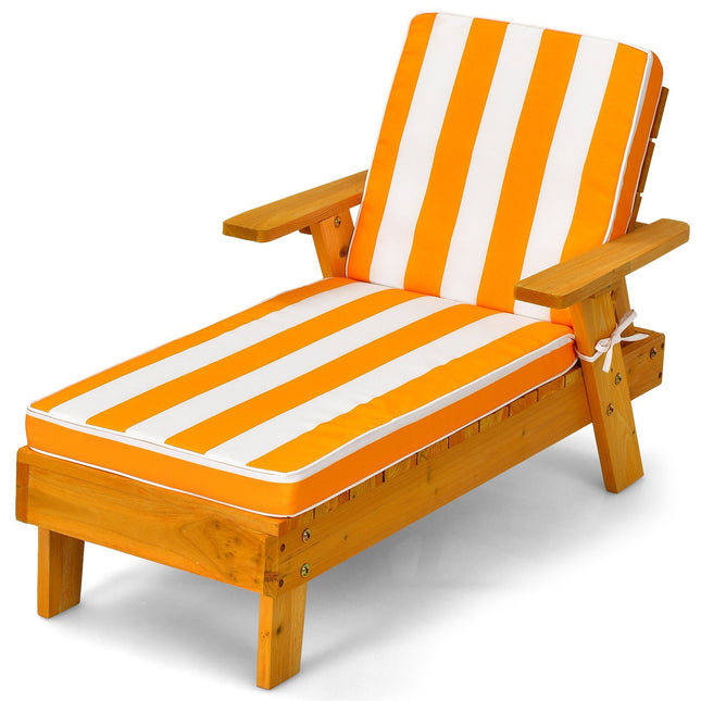 Chaise longue en bois pour enfants avec auvent réglable