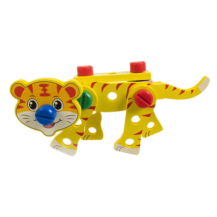 Kit de bricolage de boîte à outils en bois pour enfants, construction d'animaux et de véhicules