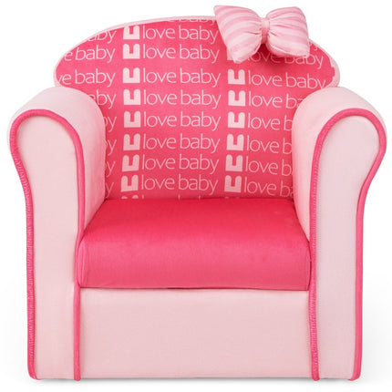 Fauteuil enfant avec dossier & accoudoirs & motifs mignons & canapé enfant en mousse rose