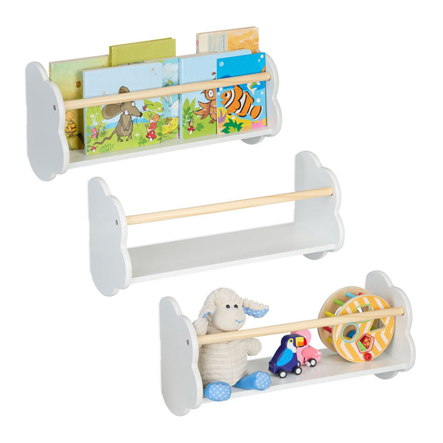 Lot de 3 nuages pour bibliothèques pour enfants