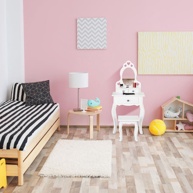 Coiffeuse pour enfants avec tabouret