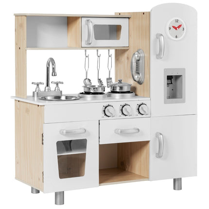Cuisine pour enfants avec lumière, son et réfrigérateur réalistes 72,5 x 29 x 81,5 cm blanc