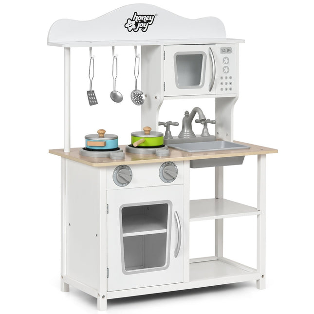 Cuisine de jeu pour enfants Cuisine de jeu en bois Ensemble de cuisine 60 x 30 x 83 cm blanc