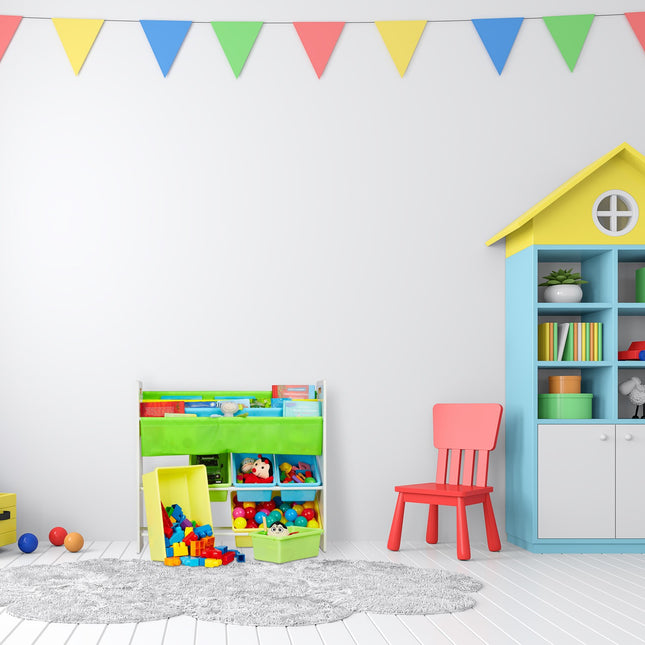 Étagère pour enfants avec 10 compartiments et motifs