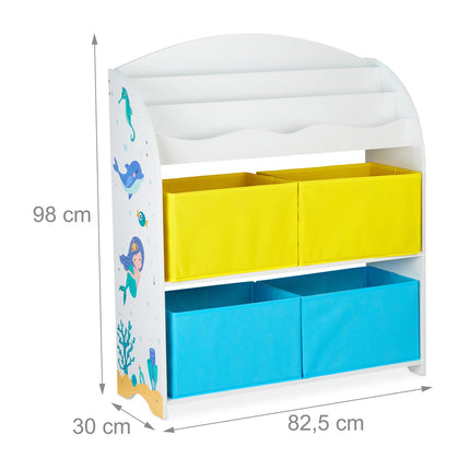 Étagère pour enfants avec 4 tiroirs en tissu