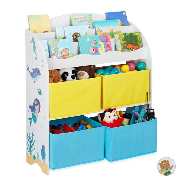 Étagère pour enfants avec 4 tiroirs en tissu