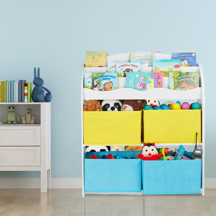 Étagère pour enfants avec 4 tiroirs en tissu