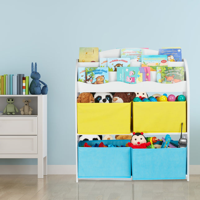 Étagère pour enfants avec 4 tiroirs en tissu