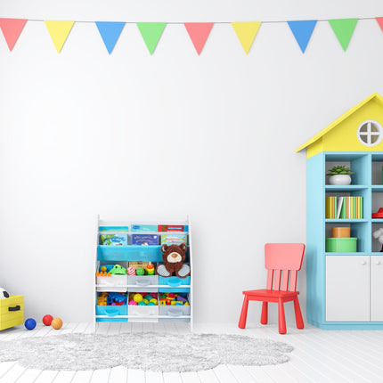 Étagère pour enfants avec 6 tiroirs et 2 compartiments suspendus