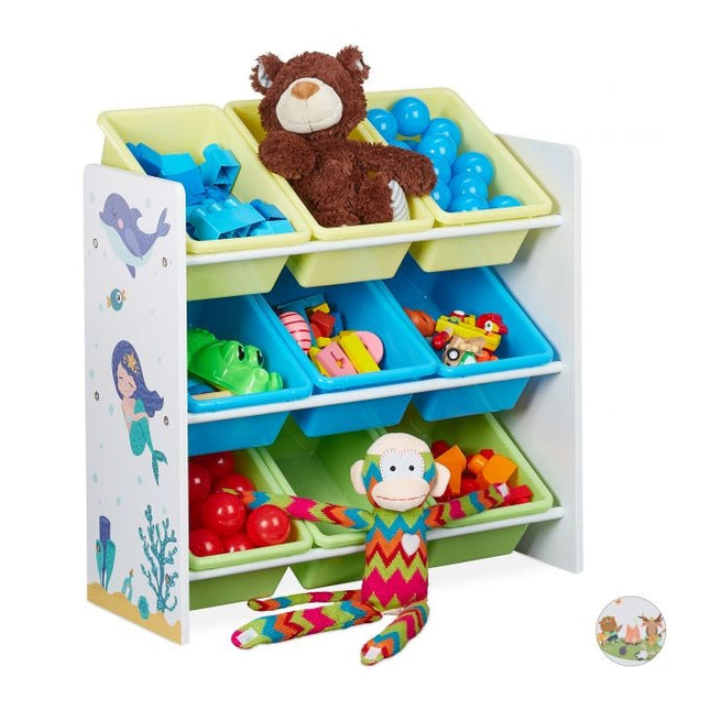 Étagère pour enfants avec 9 tiroirs et motif