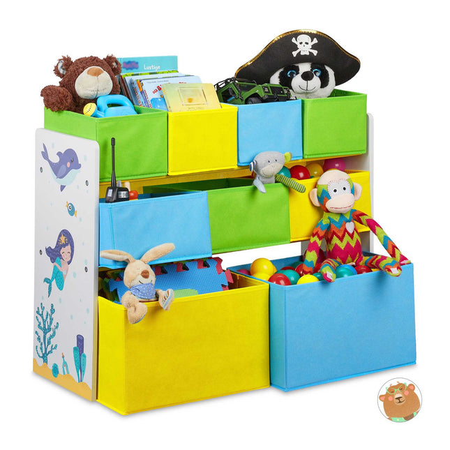 Kinderregal mit Motiv und 9 Schubladen