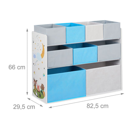 Kinderregal mit Motiv und 9 Schubladen