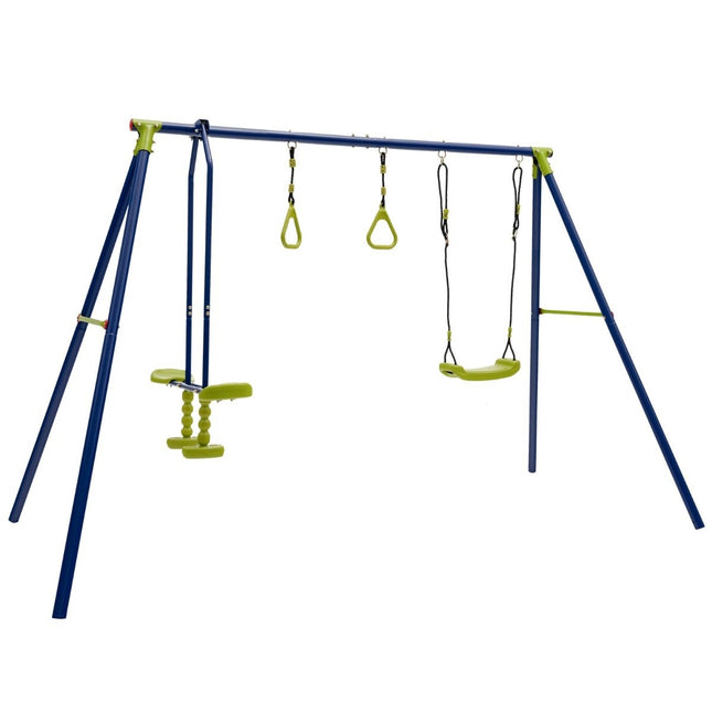 Balançoire enfant support de balançoire 3 en 1 en métal 278 x 142 x 177 cm