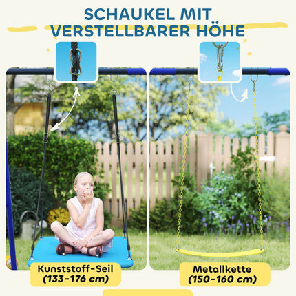 Balançoire extérieure pour enfants avec balançoire à plate-forme, balançoire à ceinture, cadre de balançoire en acier, balançoire de jardin pour enfants