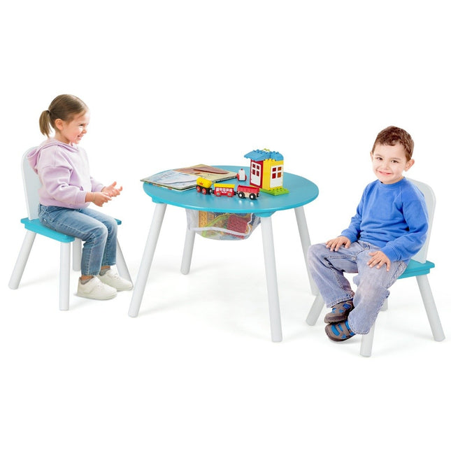 Kindertisch mit 2 Stühlen 3 tlg. Kindermöbel Set aus Holz stapelbar grün