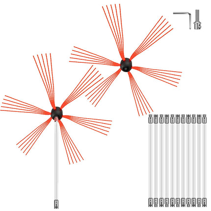 Chimney Sweep Kit, 12m, 12 Nylon Rods, Rotary Brush