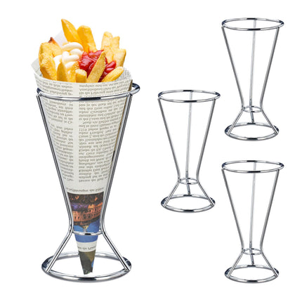 Porte-frites, 4 pièces, acier inoxydable