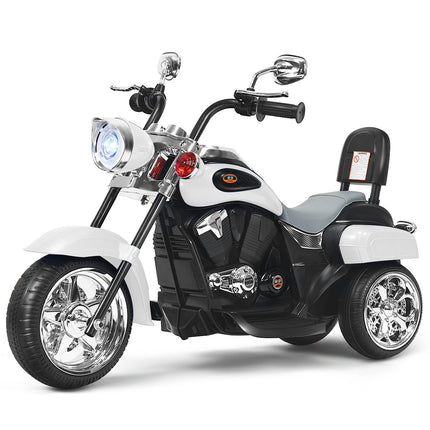 Moto style chopper moto à batterie 91 x 48 x 64 cm blanc + noir