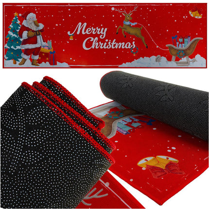 Tapis de Noël antidérapant 160 x 50 cm - Séchage rapide